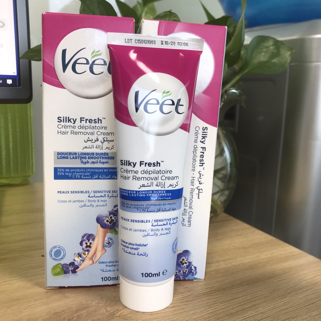 Kem tẩy lông VEET SILK &amp; FRESH TECHNOLOGY da thường và nhạy cảm