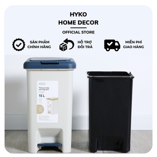 Thùng rác INOCHI đạp 15L (kèm ruột ) chữ nhật, nhựa đạp chân, nắp bấm, có nắp đậy, chống mùi hôi
