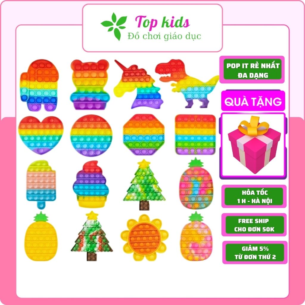 Pop it mini giá rẻ trò chơi bóp ít ấn bong bóng giảm stress giảm căng thẳng trẻ em - TOPKIDS