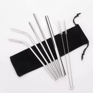 Combo 2 ống hút inox + 1 cọ rửa chuyên dụng