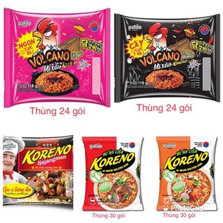 Mì xào cay, mì ăn liền volcano koreno paldo gói lớn 118g, 74gr.