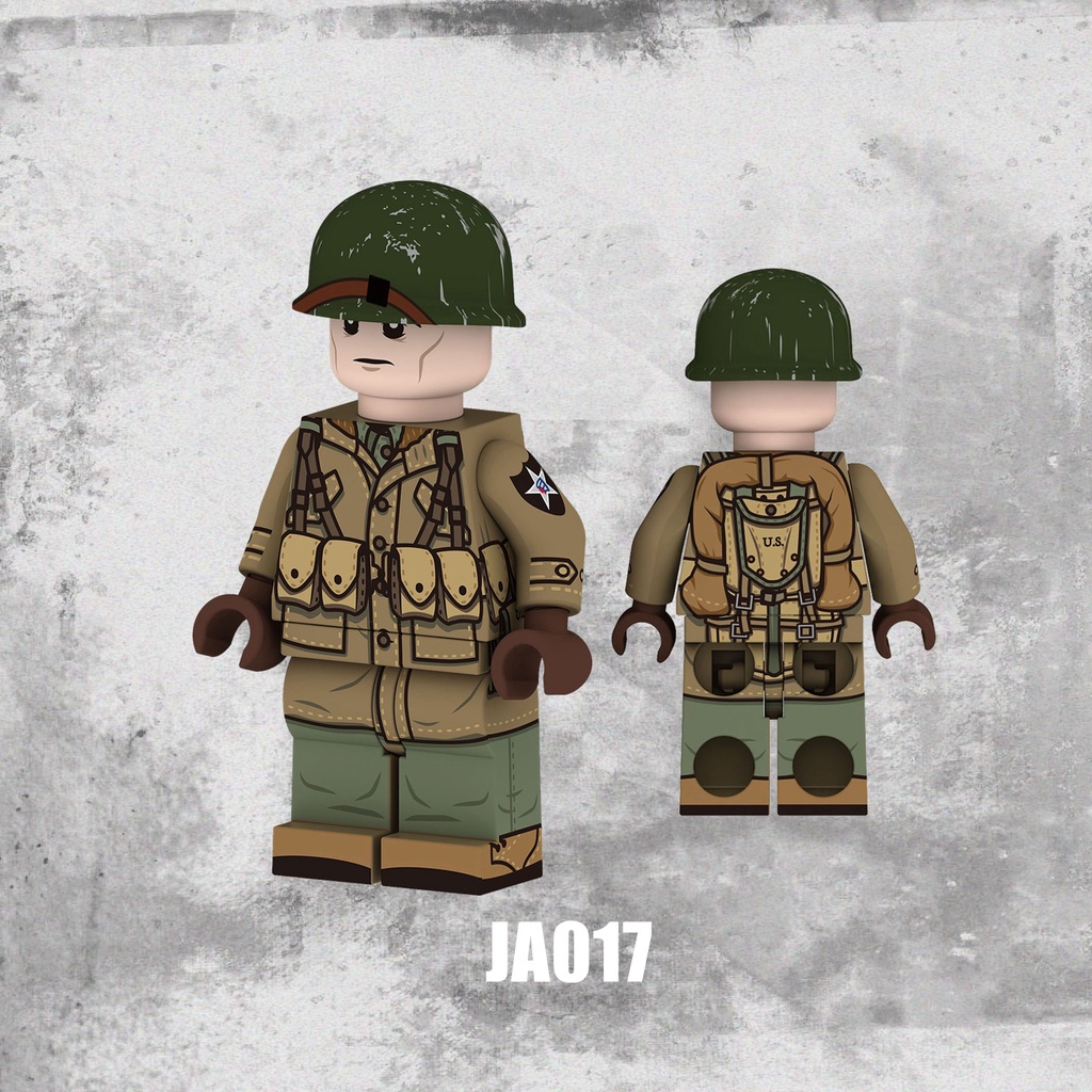 Minifigures Nhân Vật Người Lính Mỹ Lính Liên Xô Trong Thế Chiến Thứ II - Đồ Chơi Lắp Ráp Mini JA015 - 018