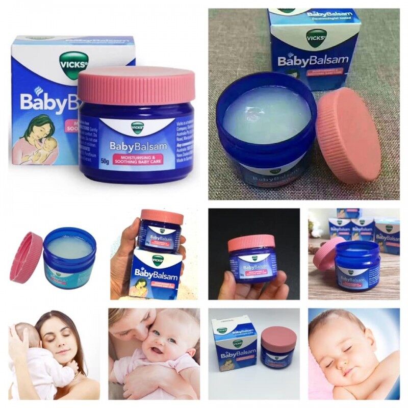 Dầu bôi ấm ngực cho bé Vicks Baby Balsam 50g (từ 03 tháng đến 5 tuổi) Exp 08/2024