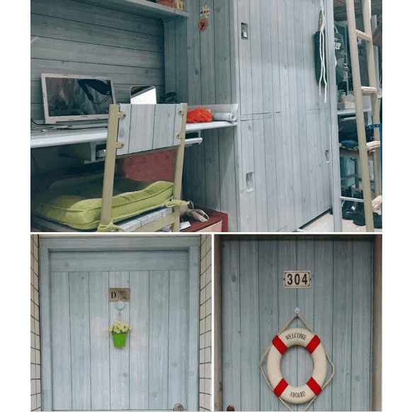 1 mét giấy dán tường ván xanh sọc - khổ rộng 45cm  có keo sẵn | BigBuy360 - bigbuy360.vn