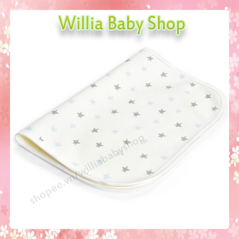 Tấm lót chống thấm cho bé willia babyshop, miếng lót sơ sinh 4 lớp Insular(50x70cm) an toàn cho làn da bé