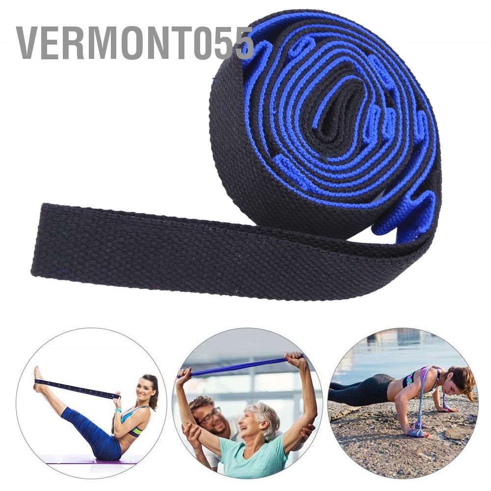 Vermont055 2m Yoga Stretch Belt Rope Increase Flexibility Leg Training Bands Strap for Exercise Fitness Gym