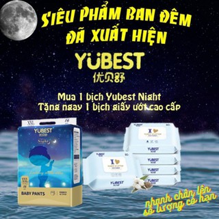 Bỉm yubest night ban đêm dán/quần siêu thấm hút đủ size s80/m76/l72/xl68/xxl64