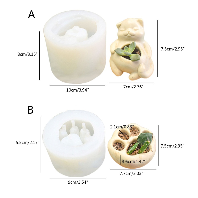 Khuôn Silicone Làm Chậu Hoa Sen Đá Resin