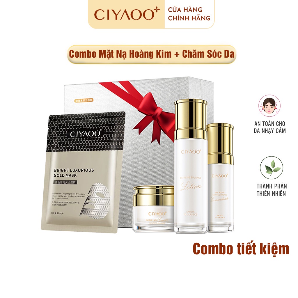 Bộ Combo Mặt Nạ Hoàng Kim + Bộ 3 Chăm Sóc Da Tiết Kiệm Ciyaoo