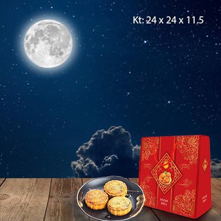 Vỏ hộp bánh trung thu 4 bánh đỏ 150 - 300g
