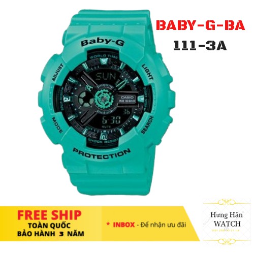 Đồng hồ thể thao nữ Baby-g BA-111-3A full phụ kiện [Hưng Hân Shop]