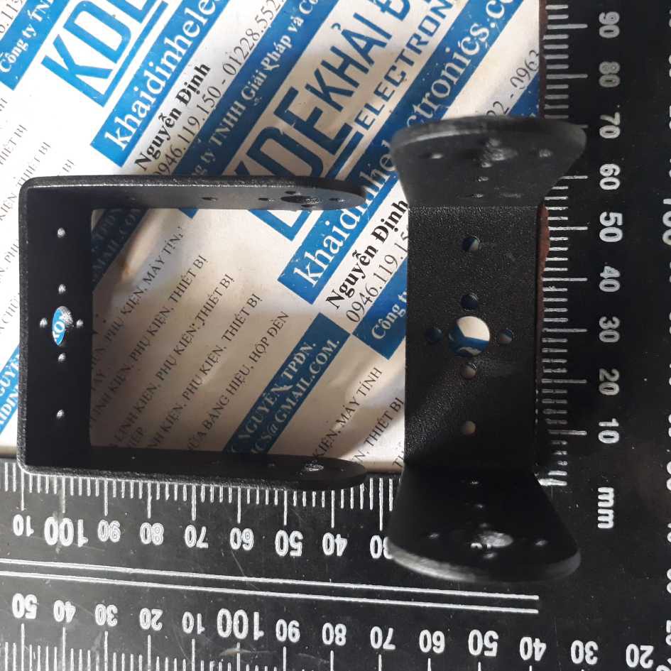 khung đỡ thanh đỡ 2 động cơ servo dạng chữ U cao nhôm đen 2mm kde2587