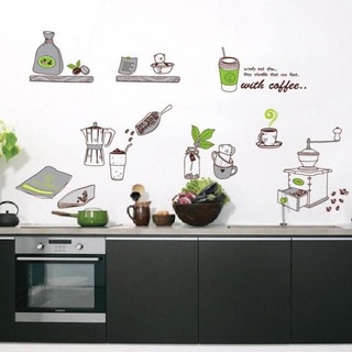 Decal dán tường, dán bếp - pha chế coffee - ay7029 zooyoo