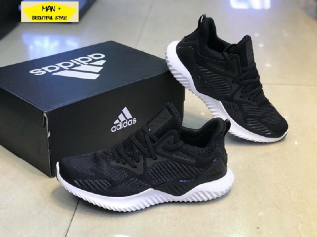 (Hot trend 2018) giày thể thao ALPHABOUNCE BEYOND đen đế trắng