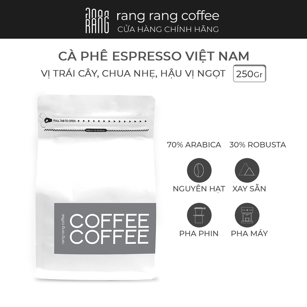 Cà Phê Rang Xay Nguyên Chất Pha Espresso - Bean 'n Cream Rang Rang Coffee 250g