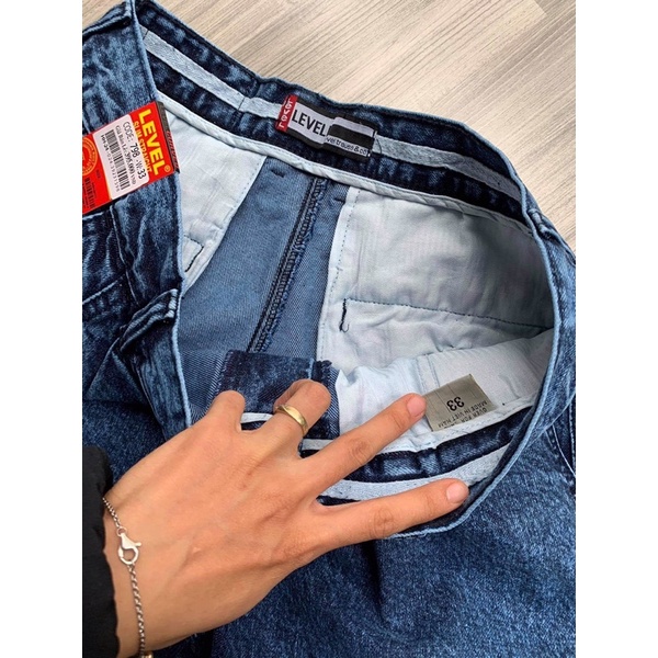 Quần bò thụng Nam Trung Niên túi chéo 2li ẢNH THẬT có size cho người 100kg