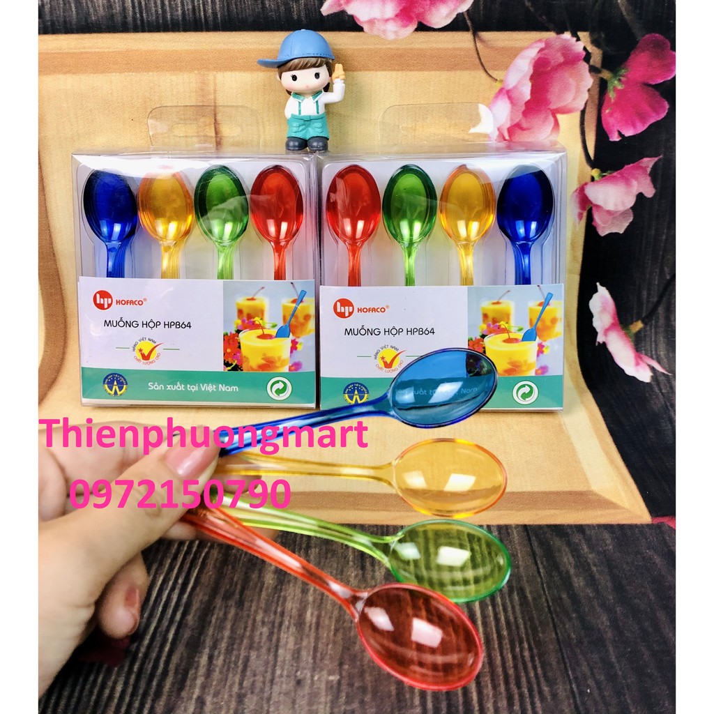 Muỗng ăn tráng miệng bằng nhựa cao cấp – Set 20 chiếc thìa nhựa cao cấp – Muỗng hộp HPB64