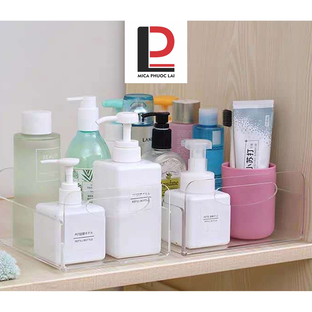 Khay mica cao cấp để bàn/ Khay acrylic đựng dụng cụ phòng tắm