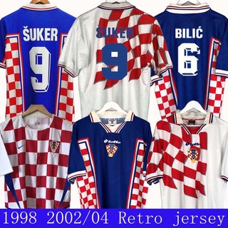 Croatia 98 Sân Nhà Sân Khách Retro Socce Jerseys Croatia 02/04 Croatia Home Away Jersey 98 Retro Bản Croatia Soccer Jersey 1998 World Cup Bóng Đá Áo Croatia Bóng Đá Áo Sơ Mi Ngắn Tay Đồng Phục Bóng Đá Bán (Tên Và Số Có Thể Được Tùy Chỉnh Miễn Phí)