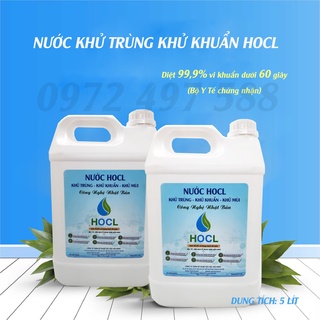 Combo 2 can nước khử khuẩn HOCL 5 lít TẶNG kèm bình xịt 500ml