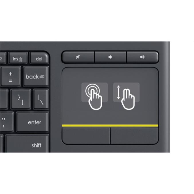 (NEW) Bàn phím không dây tích hợp chuột cảm ứng Logitech Wireless Touch Keyboard K400 plus - Hàng Chính Hãng