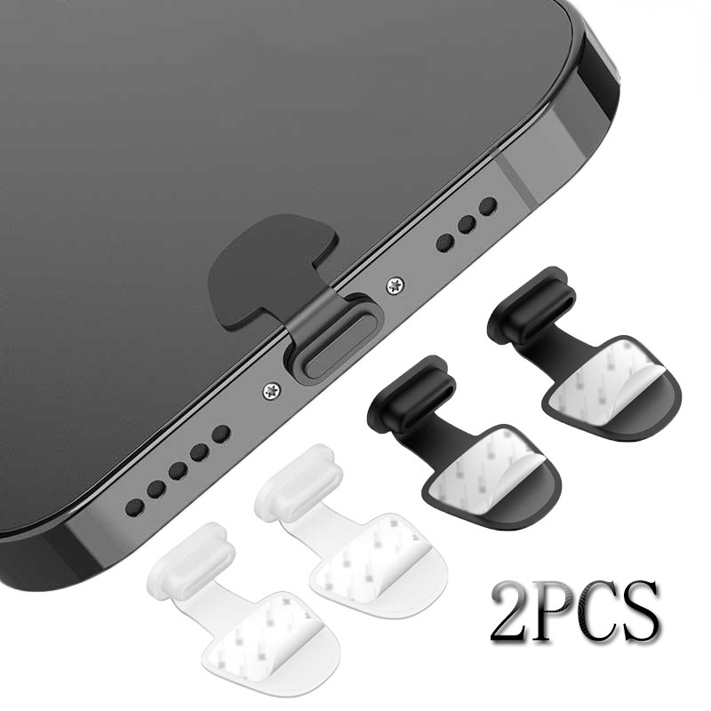 Set 2 Nắp Silicon Chống Bụi Chống Mất Cho Cổng Sạc Điện Thoại