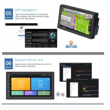 Màn Hình Oled Ô Tô 7 inch Chạy Android bản WIFI hoặc dùng Sim 4G-WIFI Có Tiếng Việt - Đầu DVD Android Thông Dụng Cho xe