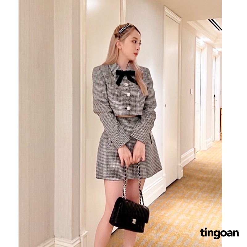TINGOAN® - Áo tweed crop tweed lấp lánh cổ bẻ tingoan YOU’RE THE BESTIE JACKET