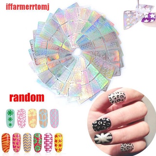 Set 6 tấm sticker laser 3d dán móng nghệ thuật diy