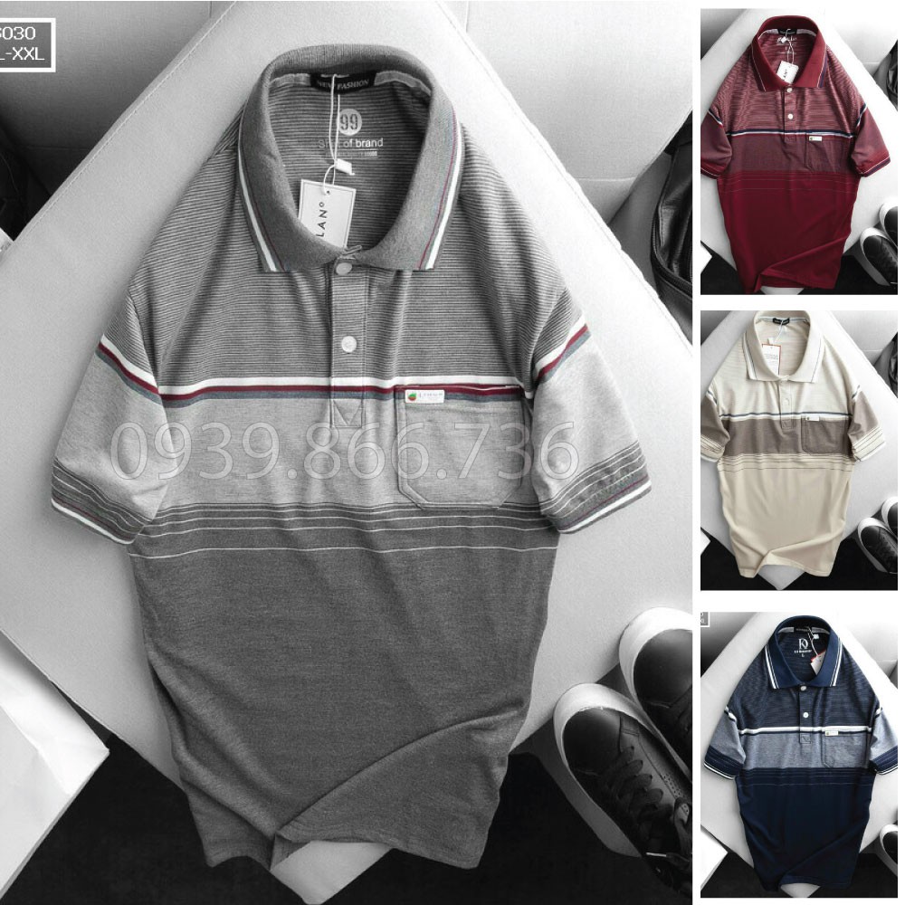 Áo polo nam có túi - Áo phông nam trung niên có túi vải cá sấu Cotton xuất xịn,chuẩn form, sang trọng - thanh lịch | BigBuy360 - bigbuy360.vn