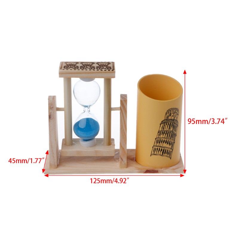 Hộp Đựng Bút Bằng Gỗ Có Đồng Hồ Cát Độc Đáo Tiện Dụng
