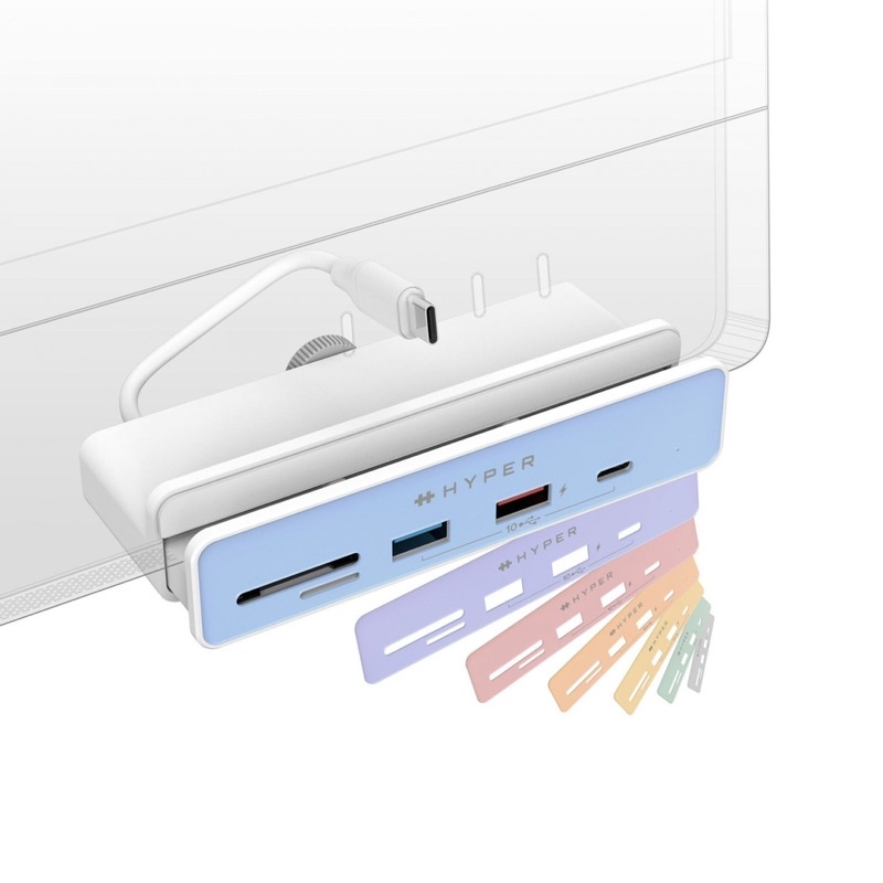 CỔNG CHUYỂN CHUYÊN DỤNG IMAC 24″ HYPERDIVE HDMI 4K60HZ 6-IN-1 USB-C HUB HD34A8 (KÈM 7 MIẾNG DÁN THEO MÀU IMAC 24″)