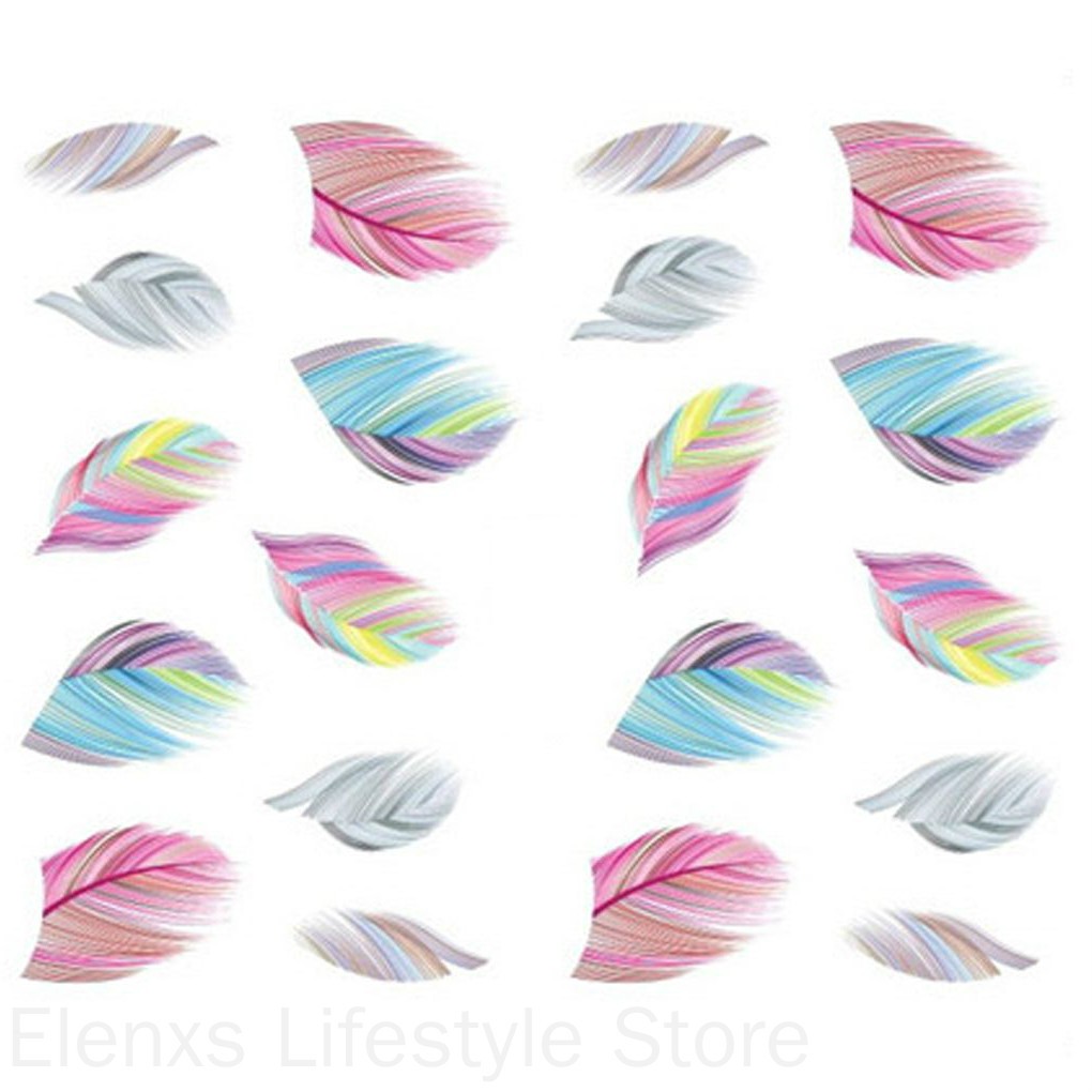 [Hàng mới về] Miếng dán họa tiết lông vũ xinh xắn trang trí móng tay nghệ thuật