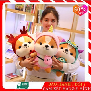 Gối ôm Gấu bông cho bé chó bông cosplay vải dãn 4 chiều cao cấp