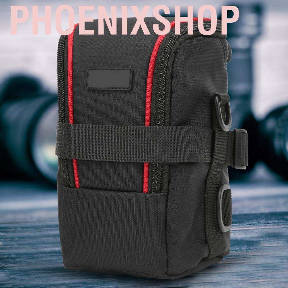 Phoenixshop Camera lens case  waterproof DSLR camera bag in black nylon for Canon/Nikon