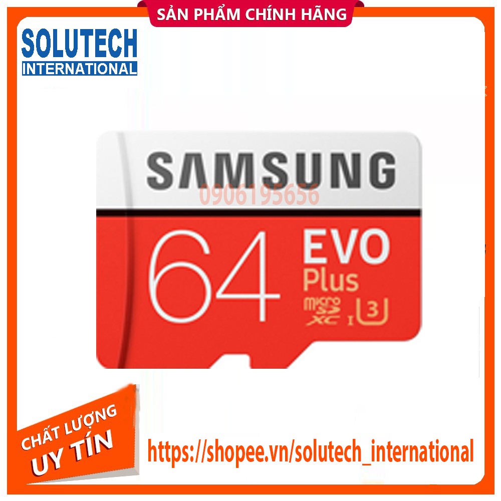 Thẻ Nhớ Micro SD Samsung Evo Plus 64GB U3 Class 10 - 100MB/s - Hàng Chính Hãng