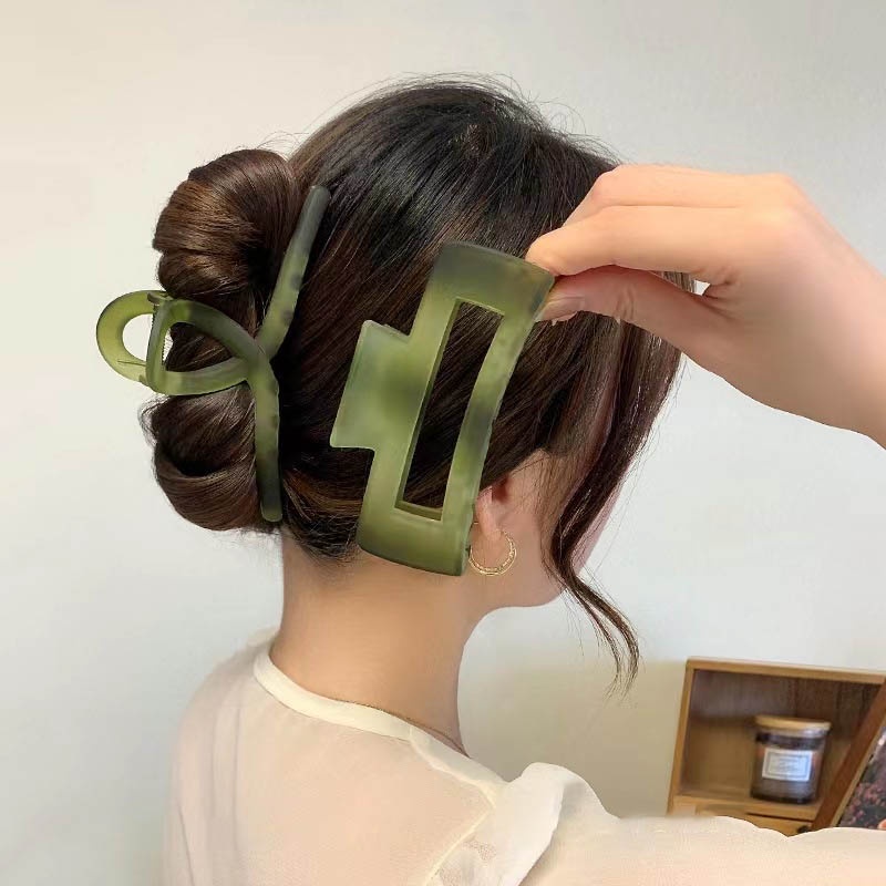 Kẹp Tóc Lớn Màu Xanh Lá Cây Phong Cách Hàn Quốc Cho Nữ