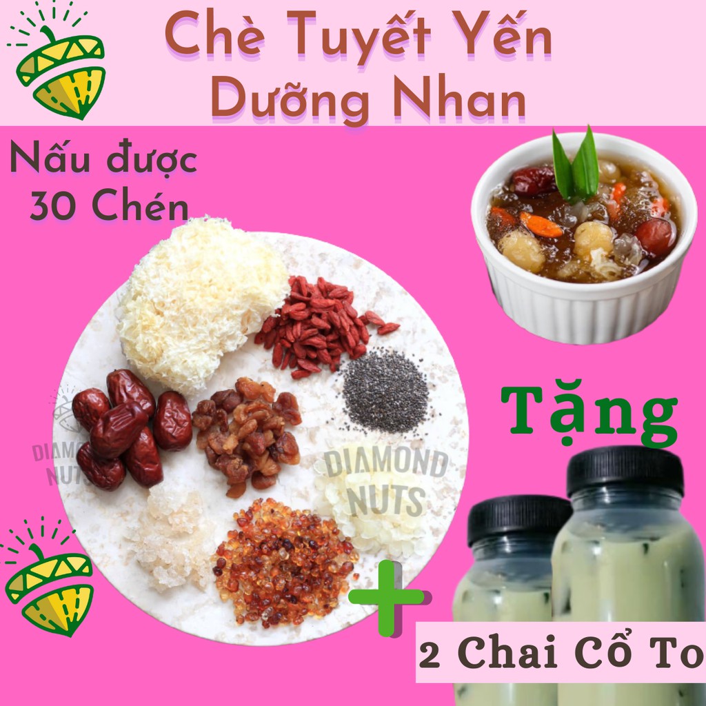 Chè Tuyết Yến Dưỡng Nhan SET Nấu 25-30 Chén - Thượng Phẩm Nhựa Đào Ngon - Bếp Của Diamond Nuts | BigBuy360 - bigbuy360.vn