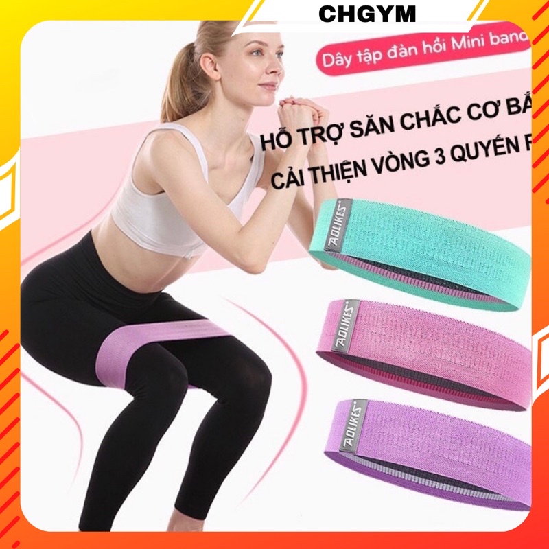 Bộ dây MiniBand, Dây kháng lực tập gym Aolikes tập chân mông phụ kiện tập gym tốt nhất