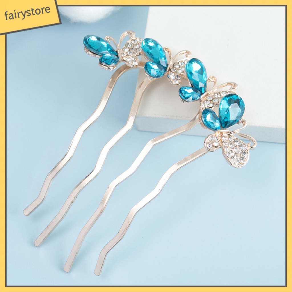 Lược Cài Tóc Hình Bướm Đính Đá Chất Lượng Cao