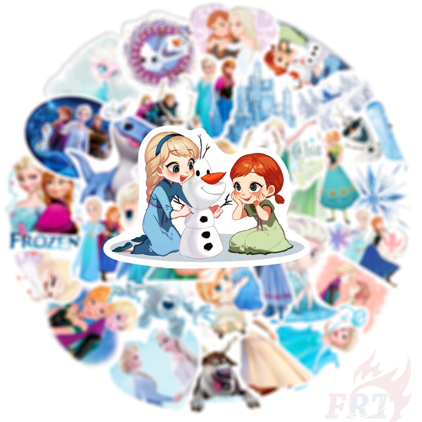 DISNEY ❉ Miếng Dán Hình Công Chúa Anna Elsa Trong Phim Frozen 06 ❉ Bộ 50 Miếng Dán Hình Phim Cổ Điển Thời Trang
