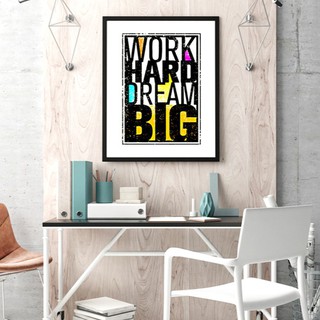 Tranh Canvas treo tường bàn làm việc ốp viền mỏng hiện đại.