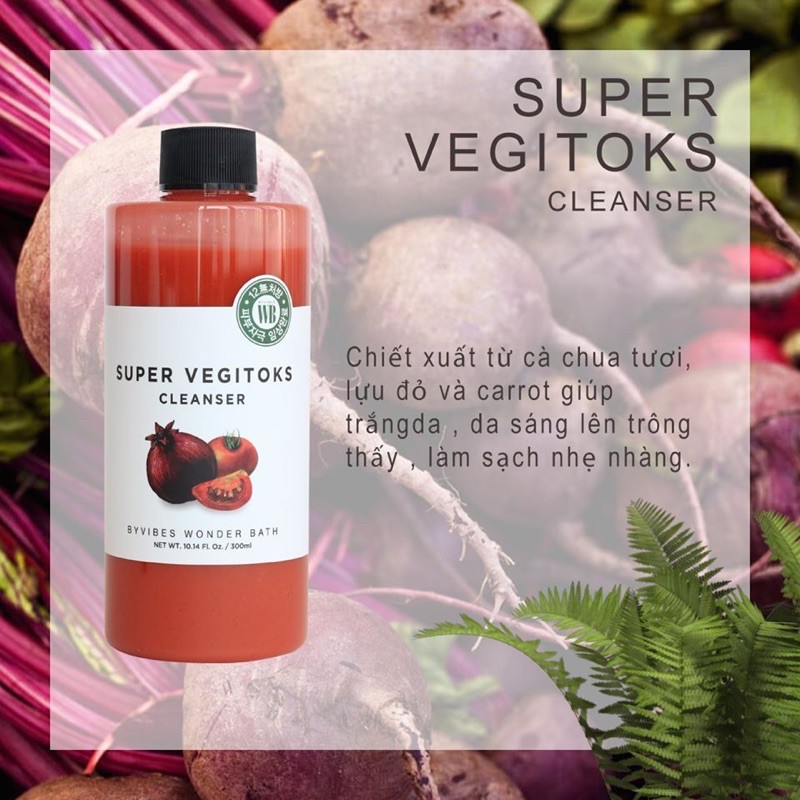 [ CHÍNH HÃNG] Sữa rửa mặt thải độc Super Vegitoks Wonder Bath Hàn Quốc 200-ml 300ml