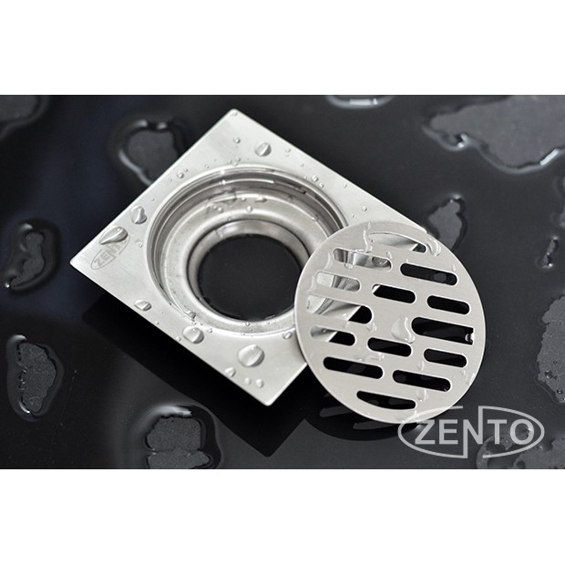 Phễu thoát sàn chống mùi hôi inox Zento TS109 (100x100mm)