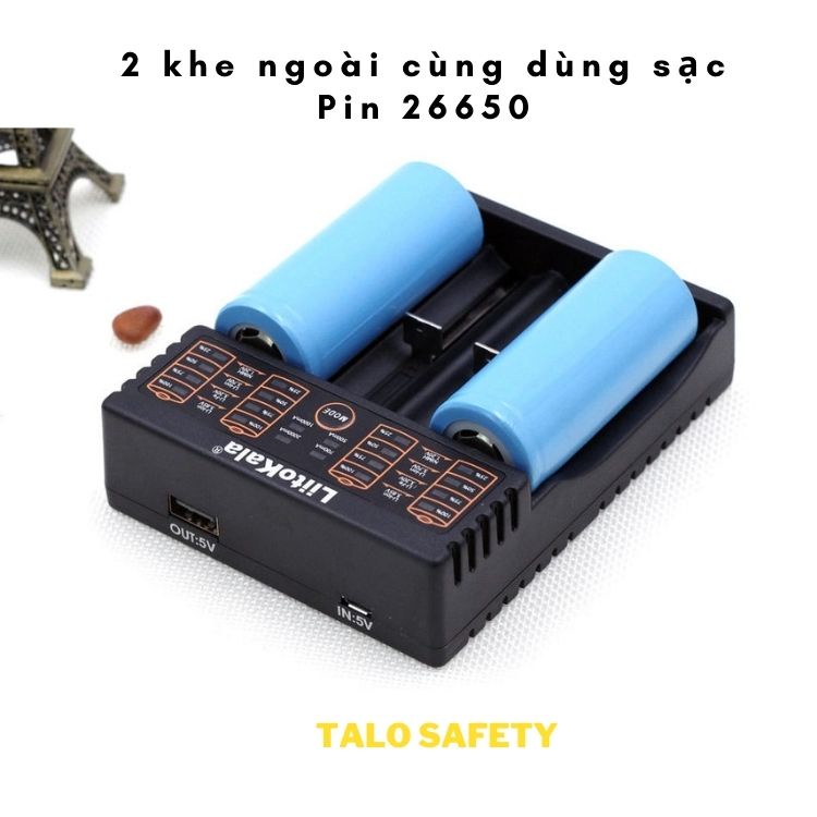 Bộ Sạc Pin chính hãng Liitokala Lii-402, sạc nhiều loại Pin 26650, 22650, 21700, 18650, 18350, 17670, NiMH/NiCd 1.2V