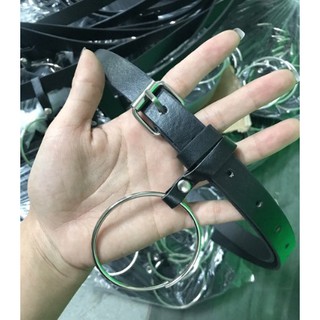 Thắt lưng nữ bản nhỏ khoen tròn da PU