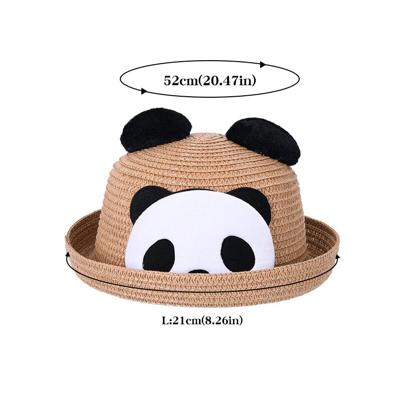 Mũ Cói Rộng Vành Hình Gấu Trúc Hoạt Hình Cho Bé