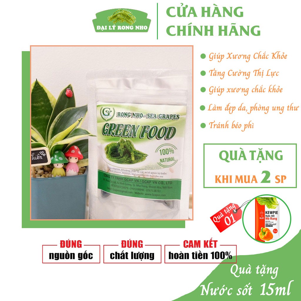 Rong nho green food ❤ Hàng xuất Nhật ❤ túi 100gr, giá rong nho biển, và lợi ích của rong nho, rong nho ăn với gì ngon | BigBuy360 - bigbuy360.vn