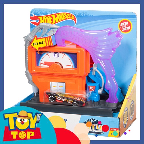 Đồ chơi xe ô tô hot wheels - trạm đổ nhiên liệu tiếp tế dưới thành phố city