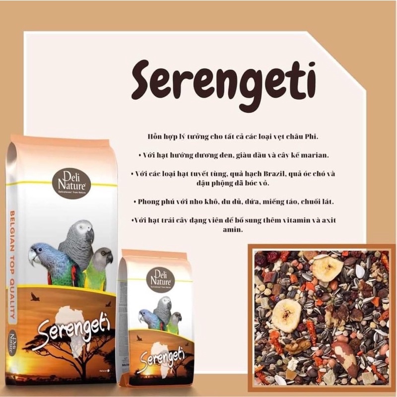 Hạt Serengeti dành riêng cho dòng Vẹt Châu Phi gói 500g và 1kg